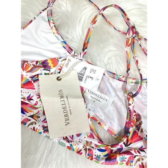 New. Verdelimon floral/bird wrap bikini top. Medium. Retails $198 - Picture 7 of 9